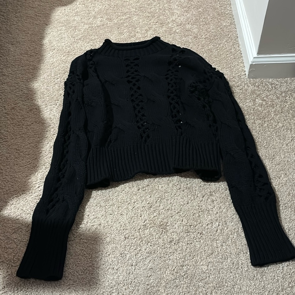 Express cut out black knit sweater